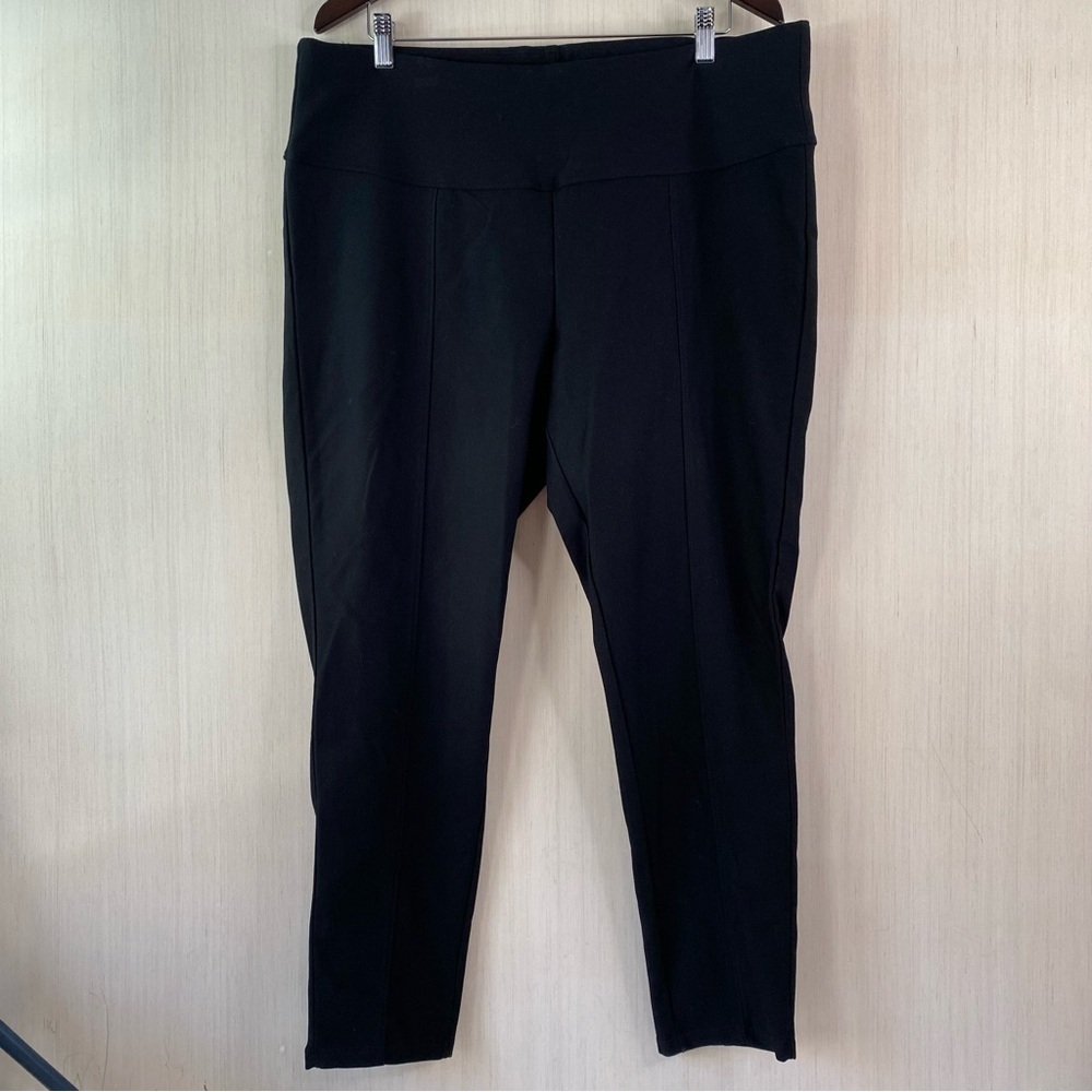 Kay Unger New York Women’s Pull On Tummy Control Knit Stretch Pants Black 2X